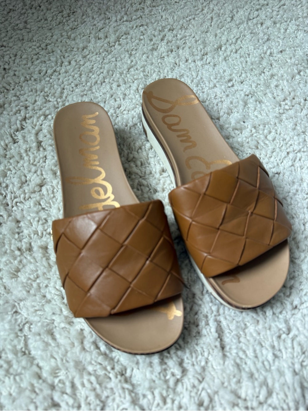 Sam Edelman Tan Woven Slide Mules - Picture 4 of 4